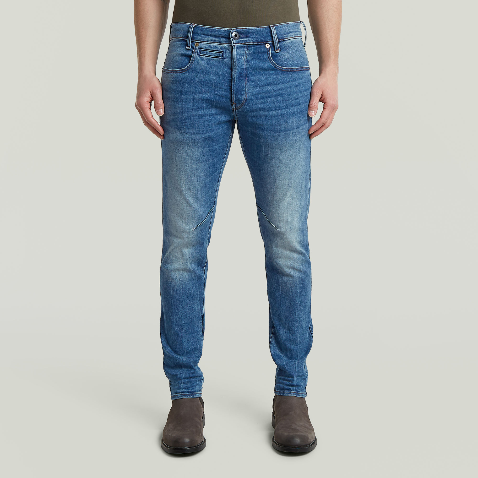 D-Staq 5-Pocket Slim Jeans - Midden blauw - Heren (8719367923731)