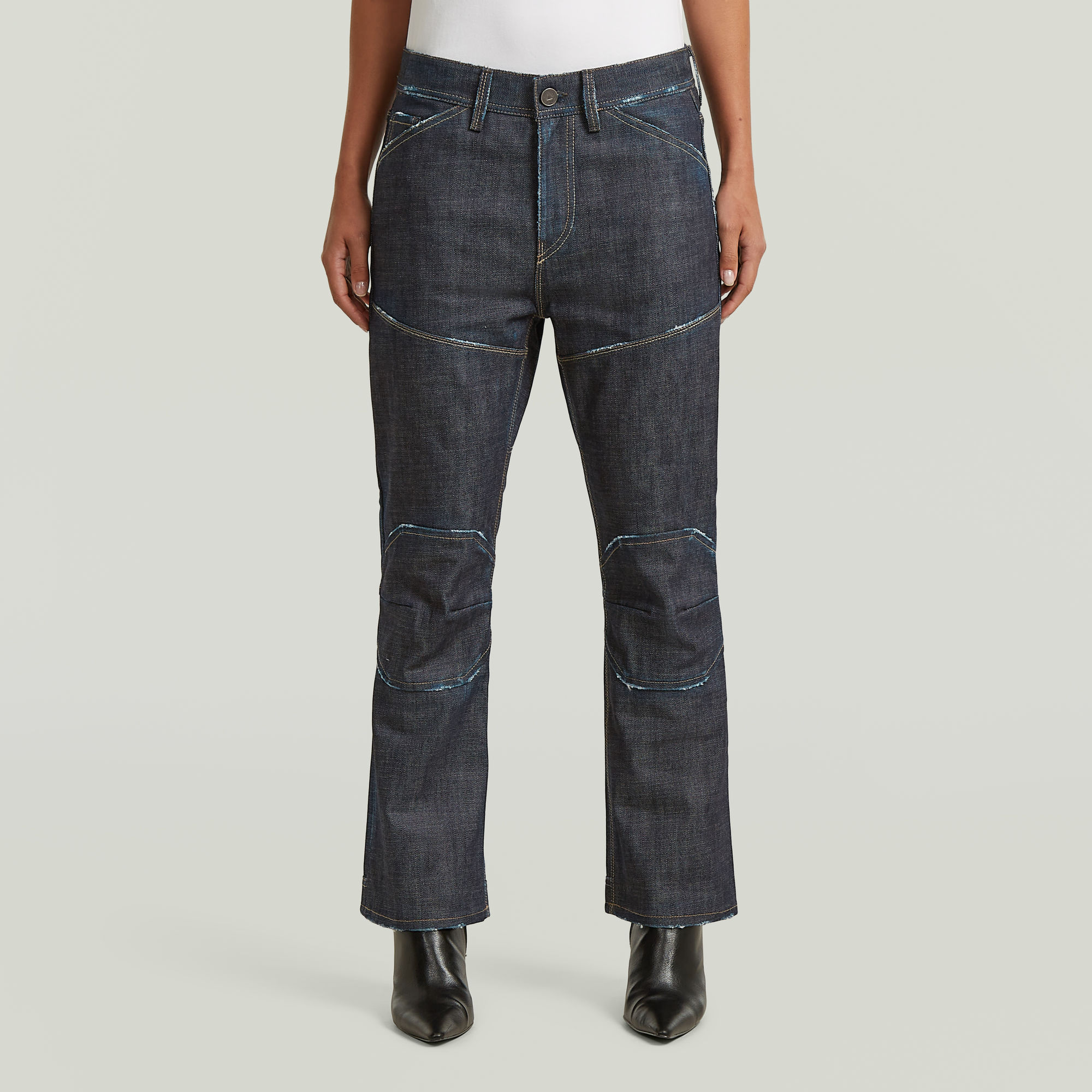 RR 5620 Biker Kick Cropped Jeans - Donkerblauw - Dames (8721376173717)